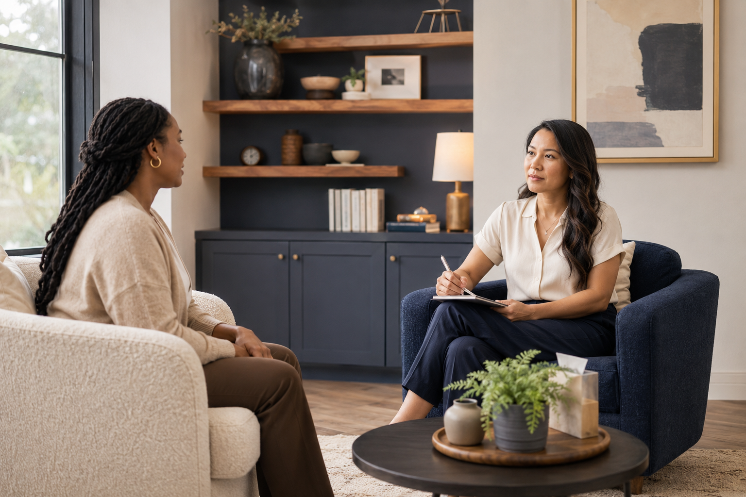 Therapy session supporting generational healing, emotional regulation, and inherited family patterns