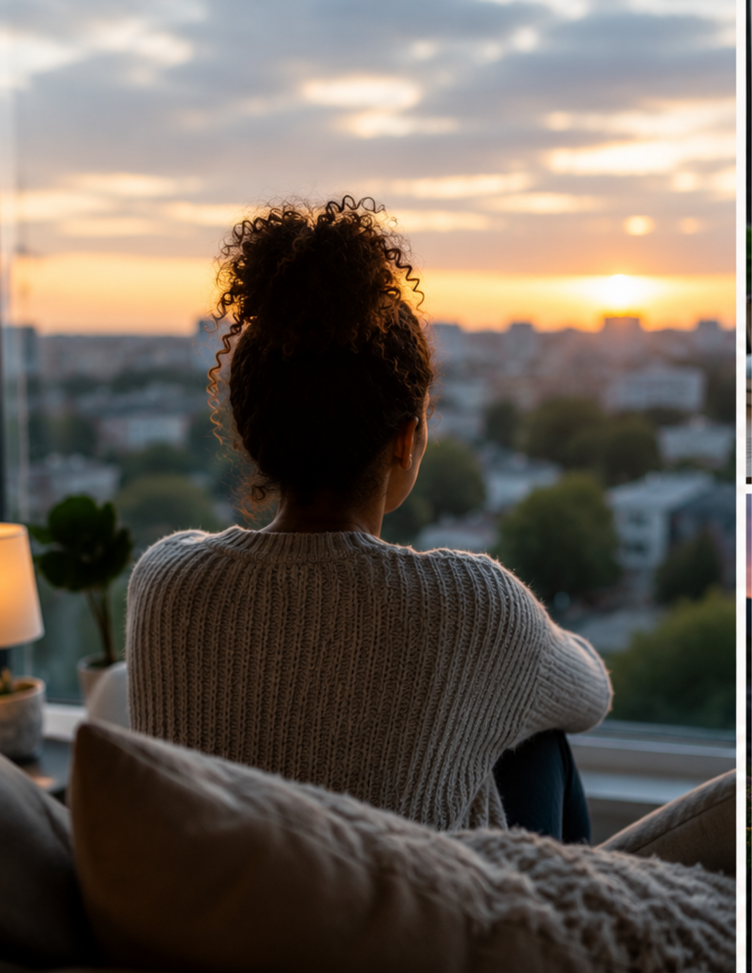 Individual experiencing emotional overwhelm and anxiety while sitting alone at home