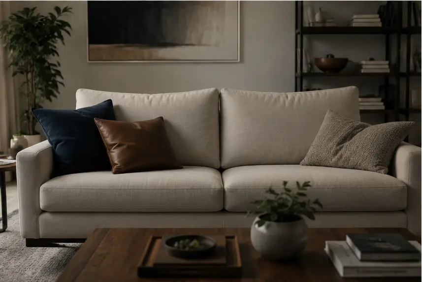 Modern couples therapy couch and emotional healing space