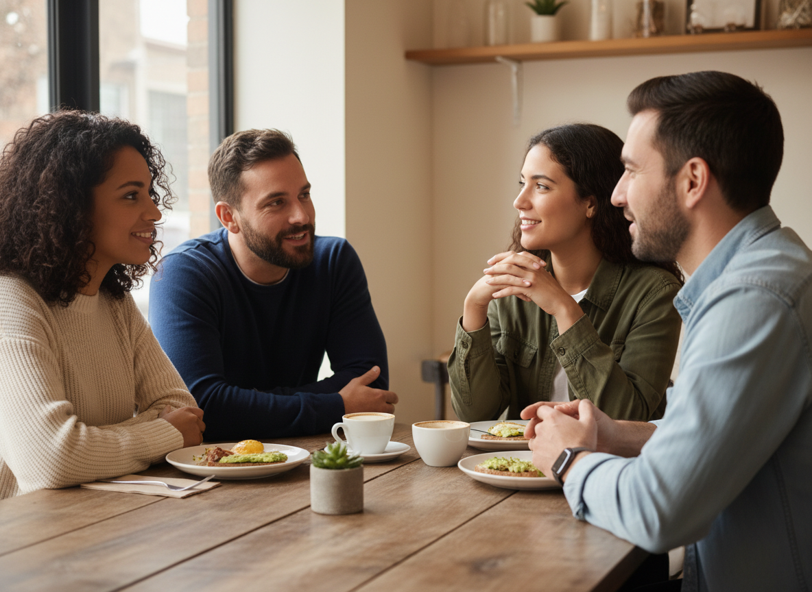 Supportive brunch conversation for depression and mood disorders therapy
