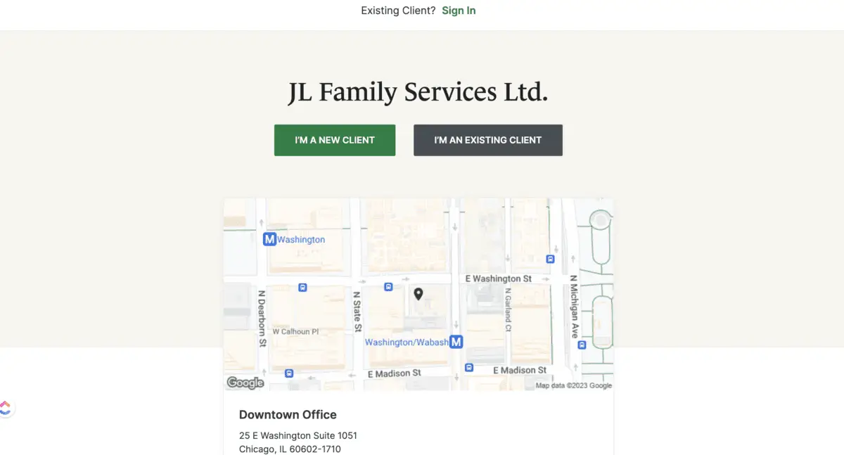 practice Simple Practice Client Portal page