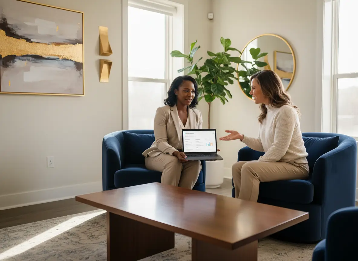 Therapy billing portal on laptop