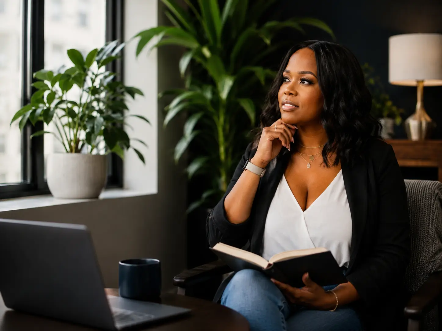 Diana Jean-Louis sitting at her desk