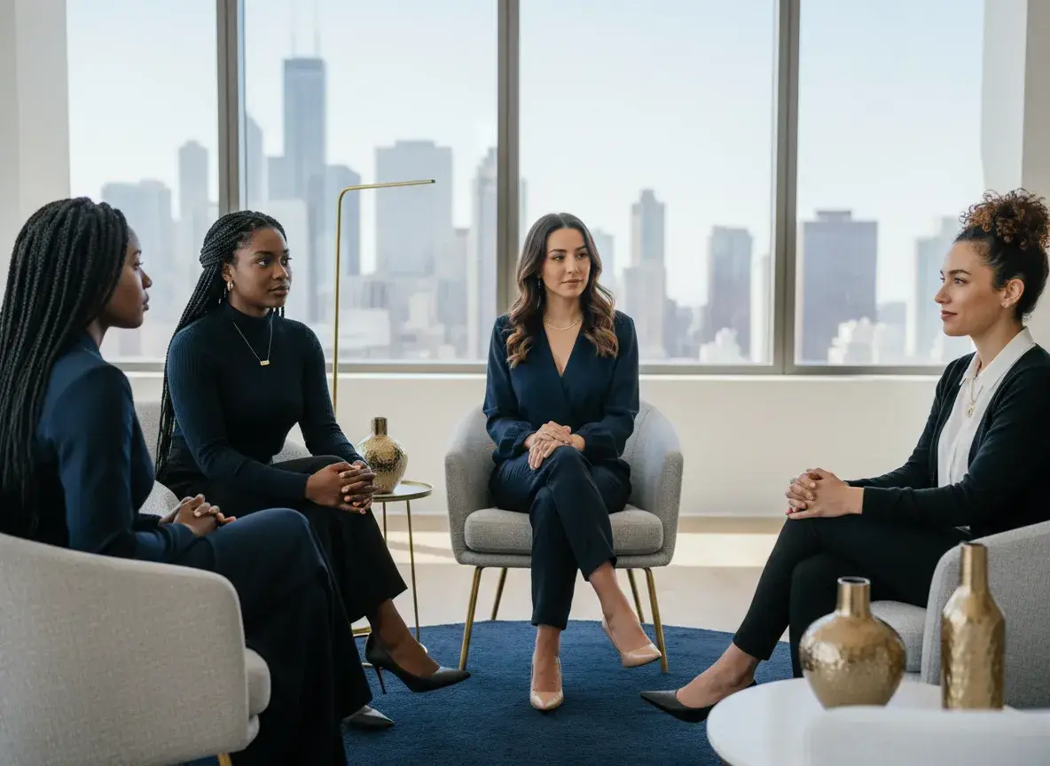 Women participating in relationship group therapy