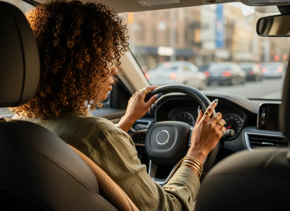 Anonymous adult showing signs of fatigue during an everyday drive