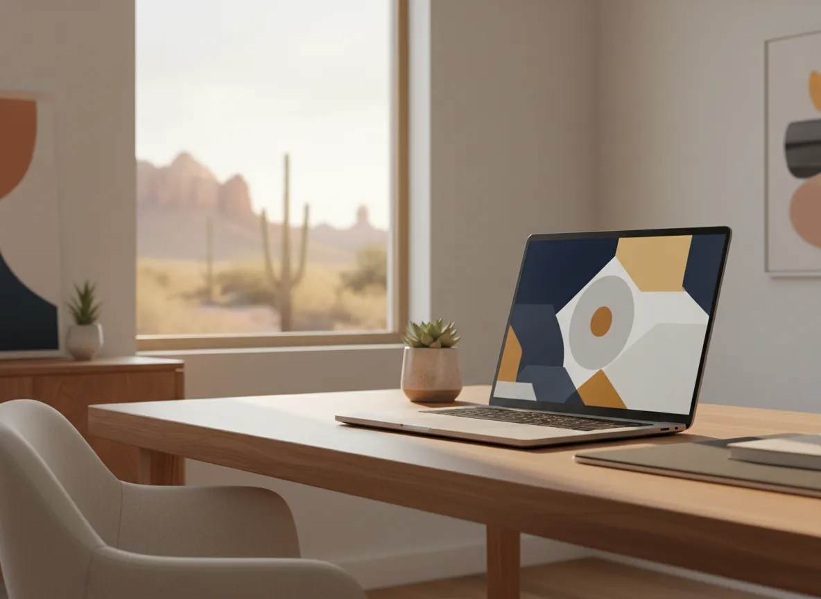 Arizona home office set up for a private telehealth therapy session