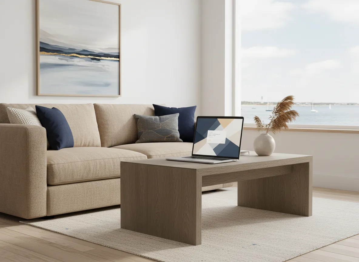 Comfortable living room setting for virtual therapy in Maryland